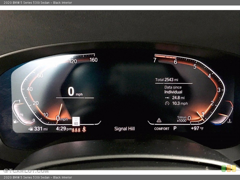 Black Interior Gauges for the 2020 BMW 5 Series 530i Sedan #139739084