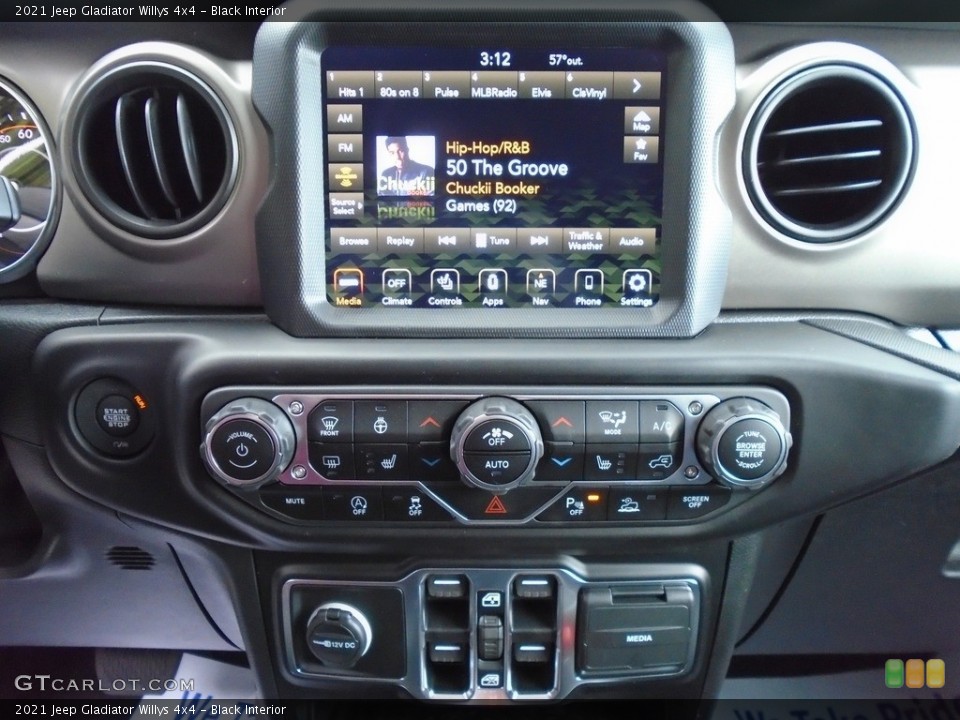 Black Interior Controls for the 2021 Jeep Gladiator Willys 4x4 #139742423
