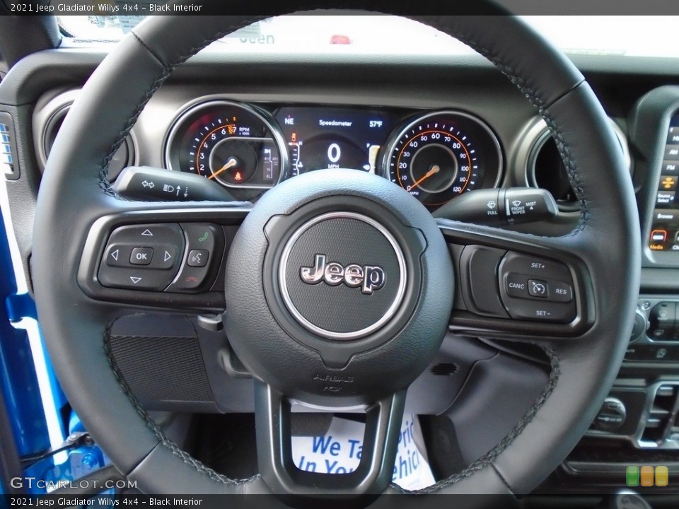 Black Interior Steering Wheel for the 2021 Jeep Gladiator Willys 4x4 #139742462