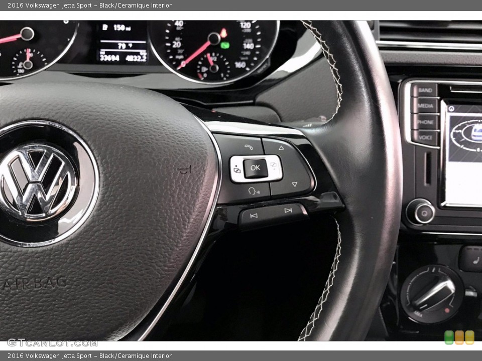 Black/Ceramique Interior Steering Wheel for the 2016 Volkswagen Jetta Sport #139743428