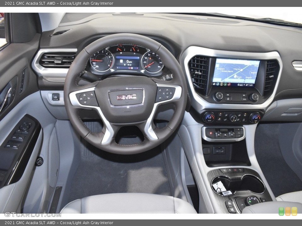 Cocoa/Light Ash Gray Interior Dashboard for the 2021 GMC Acadia SLT AWD #139745462