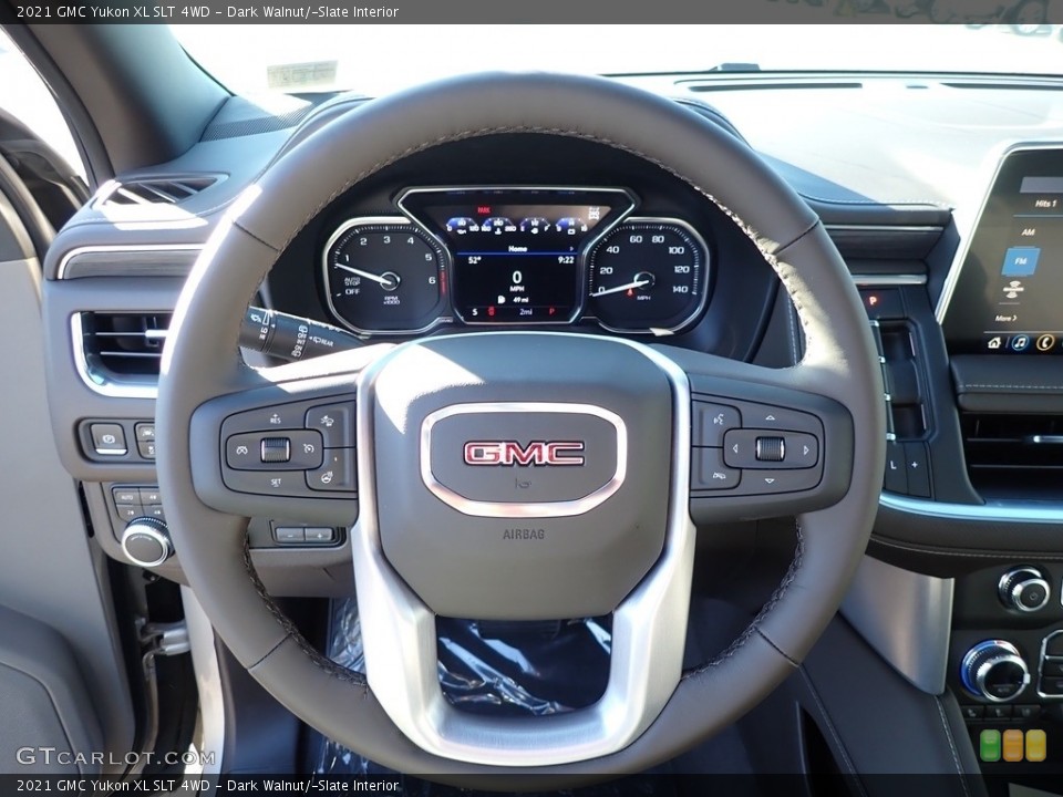 Dark Walnut/­Slate Interior Steering Wheel for the 2021 GMC Yukon XL SLT 4WD #139749611