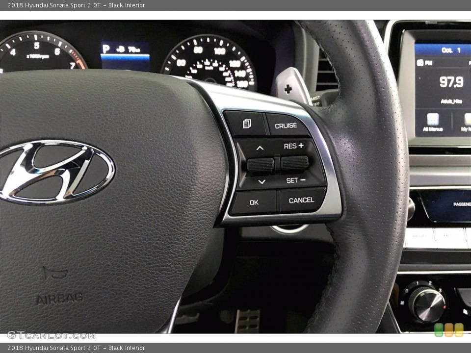 Black Interior Steering Wheel for the 2018 Hyundai Sonata Sport 2.0T #139750655