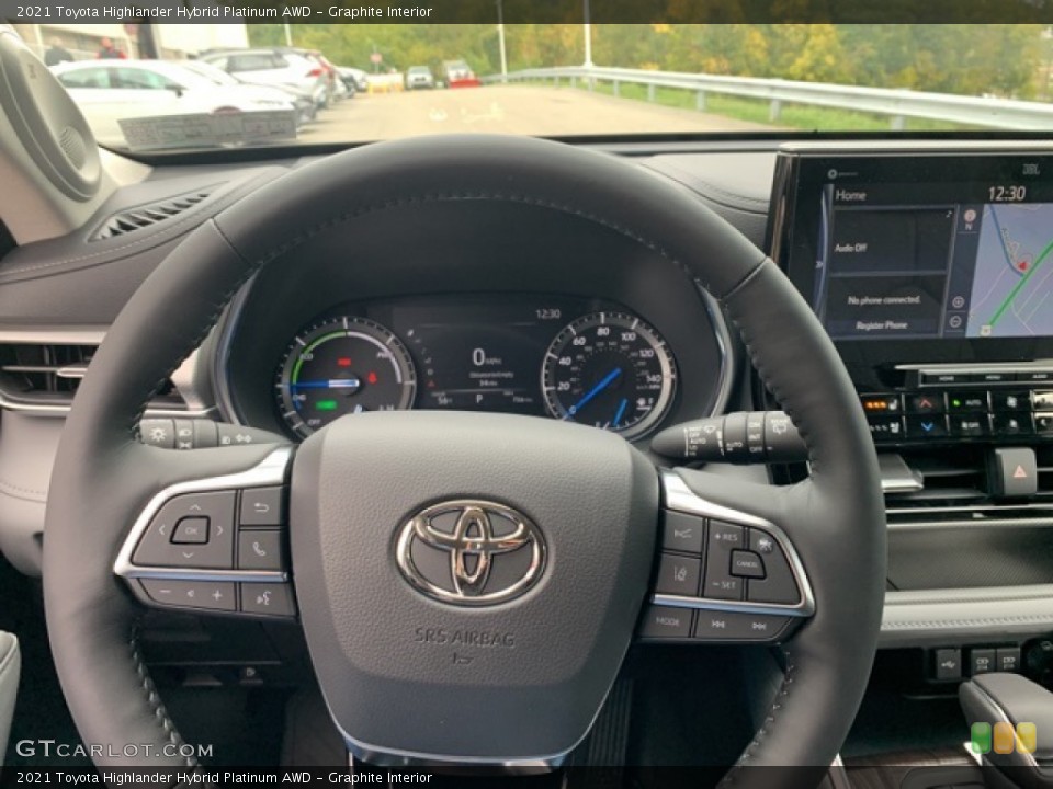 Graphite Interior Steering Wheel for the 2021 Toyota Highlander Hybrid Platinum AWD #139751771