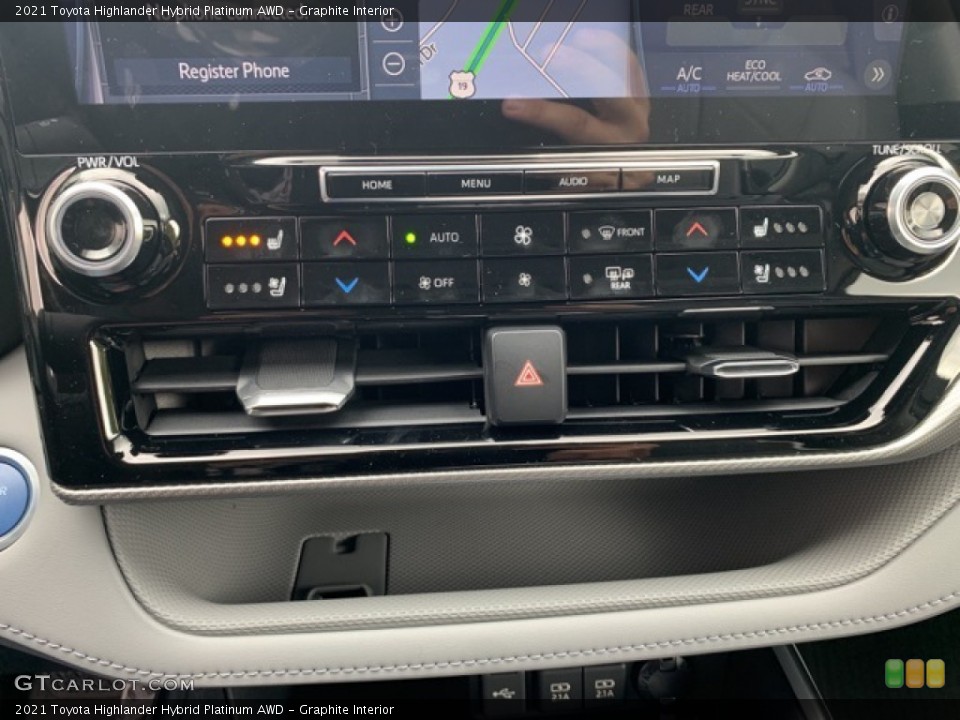 Graphite Interior Controls for the 2021 Toyota Highlander Hybrid Platinum AWD #139751807