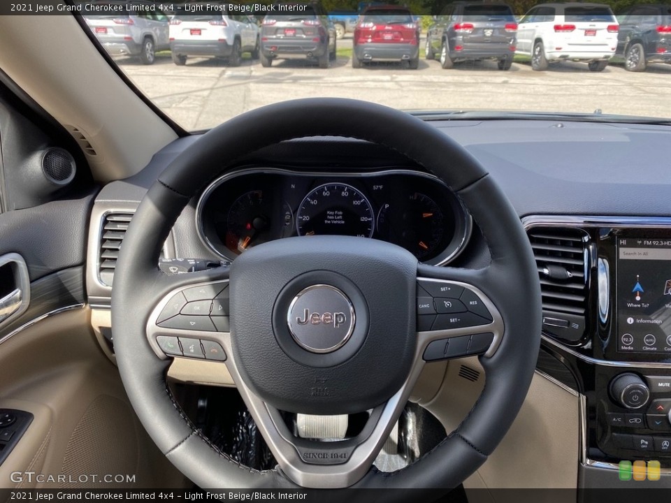 Light Frost Beige/Black Interior Steering Wheel for the 2021 Jeep Grand Cherokee Limited 4x4 #139753345
