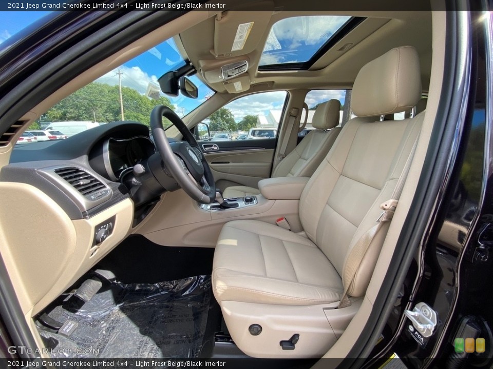 Light Frost Beige/Black Interior Front Seat for the 2021 Jeep Grand Cherokee Limited 4x4 #139754456