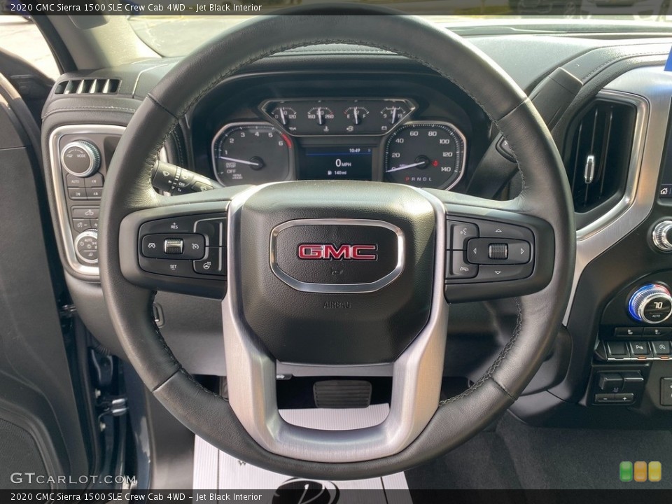 Jet Black Interior Steering Wheel for the 2020 GMC Sierra 1500 SLE Crew Cab 4WD #139756592
