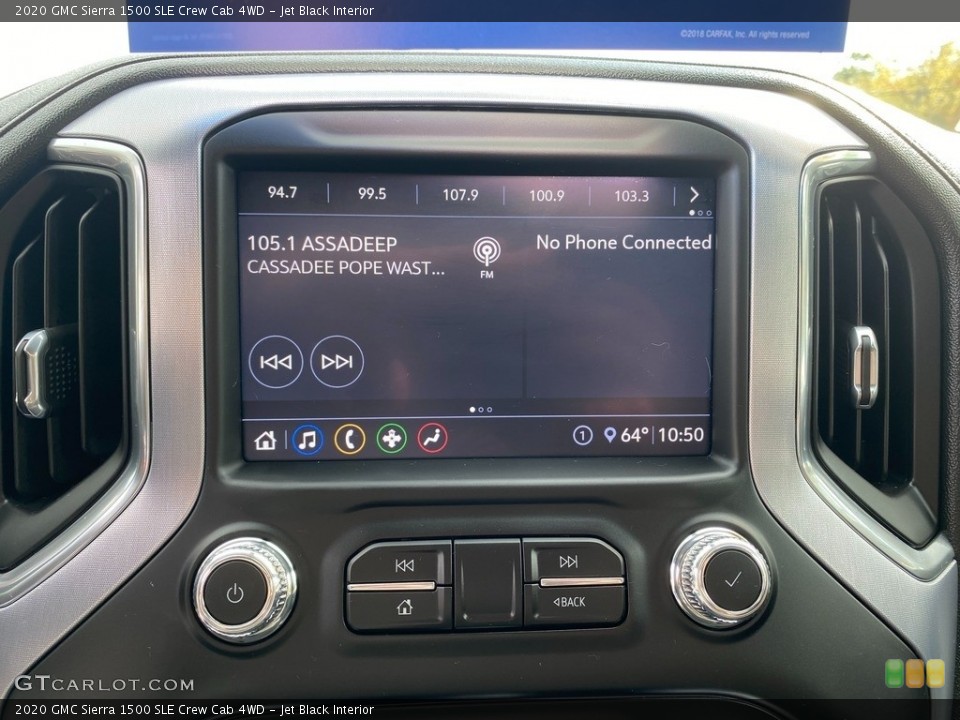 Jet Black Interior Controls for the 2020 GMC Sierra 1500 SLE Crew Cab 4WD #139756715