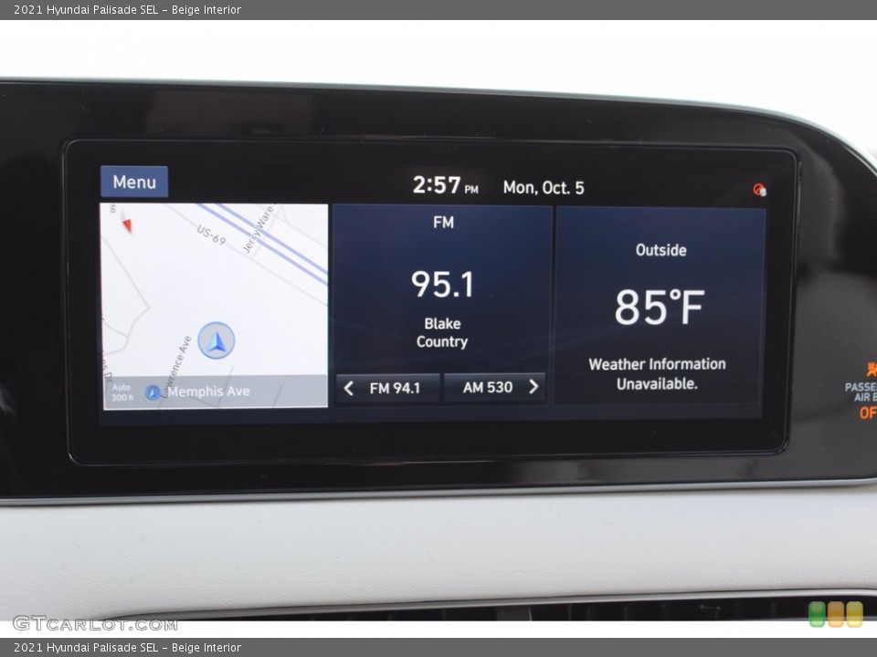 Beige Interior Navigation for the 2021 Hyundai Palisade SEL #139759962