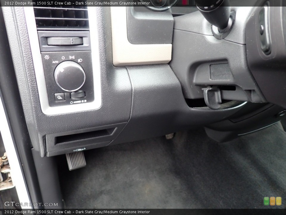 Dark Slate Gray/Medium Graystone Interior Controls for the 2012 Dodge Ram 1500 SLT Crew Cab #139765270