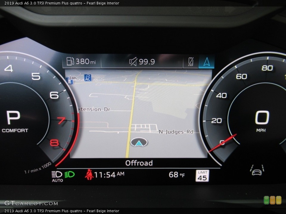 Pearl Beige Interior Gauges for the 2019 Audi A6 3.0 TFSI Premium Plus quattro #139767472