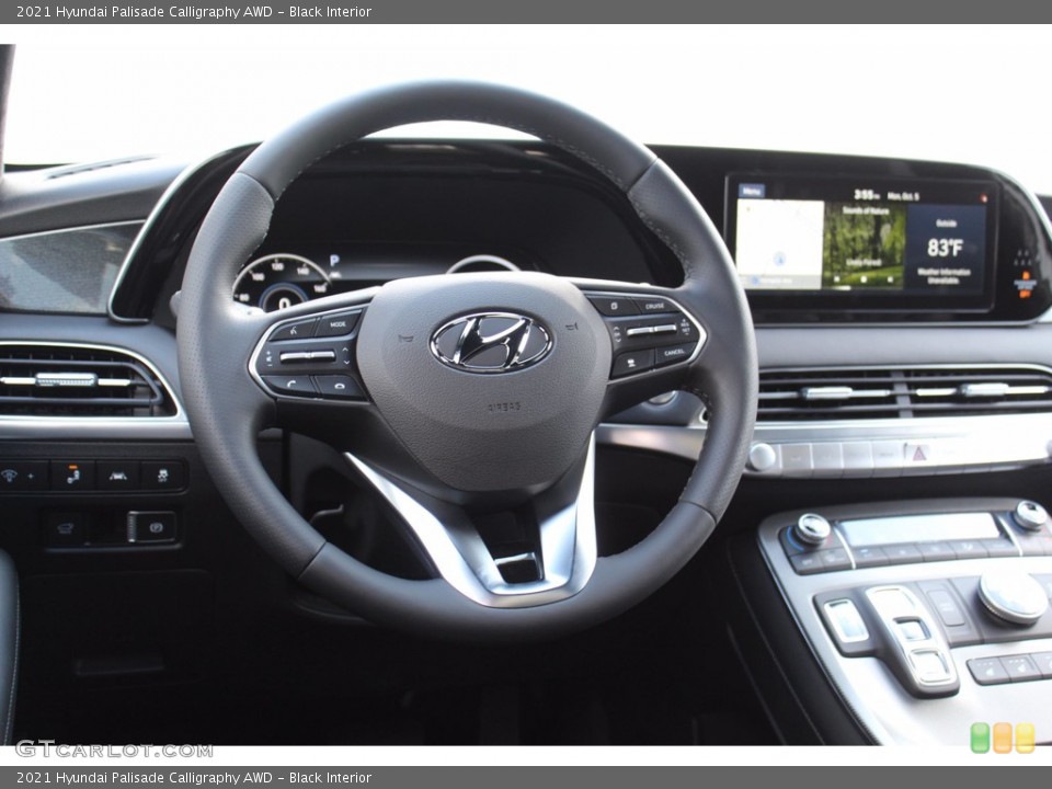 Black Interior Steering Wheel for the 2021 Hyundai Palisade Calligraphy AWD #139772806
