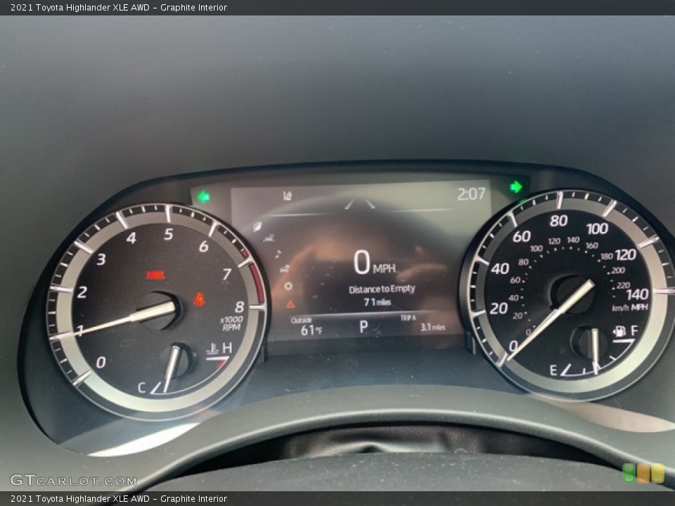Graphite Interior Gauges for the 2021 Toyota Highlander XLE AWD #139777509