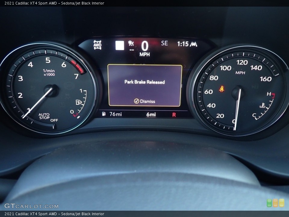 Sedona/Jet Black Interior Gauges for the 2021 Cadillac XT4 Sport AWD #139781769