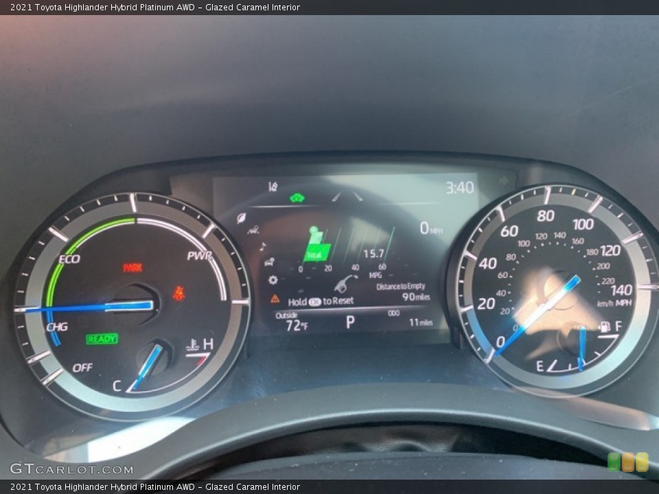 Glazed Caramel Interior Gauges for the 2021 Toyota Highlander Hybrid Platinum AWD #139782036