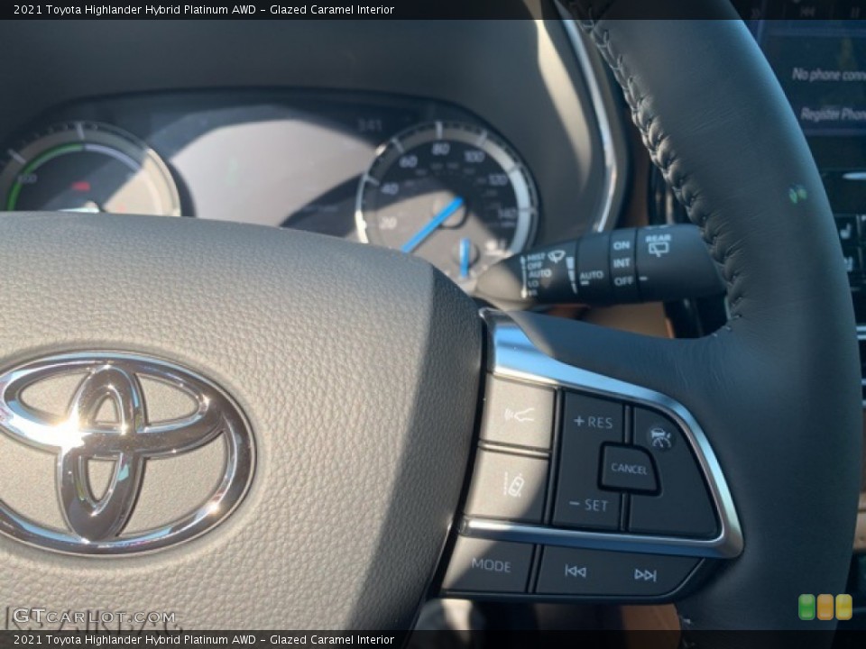 Glazed Caramel Interior Steering Wheel for the 2021 Toyota Highlander Hybrid Platinum AWD #139782072