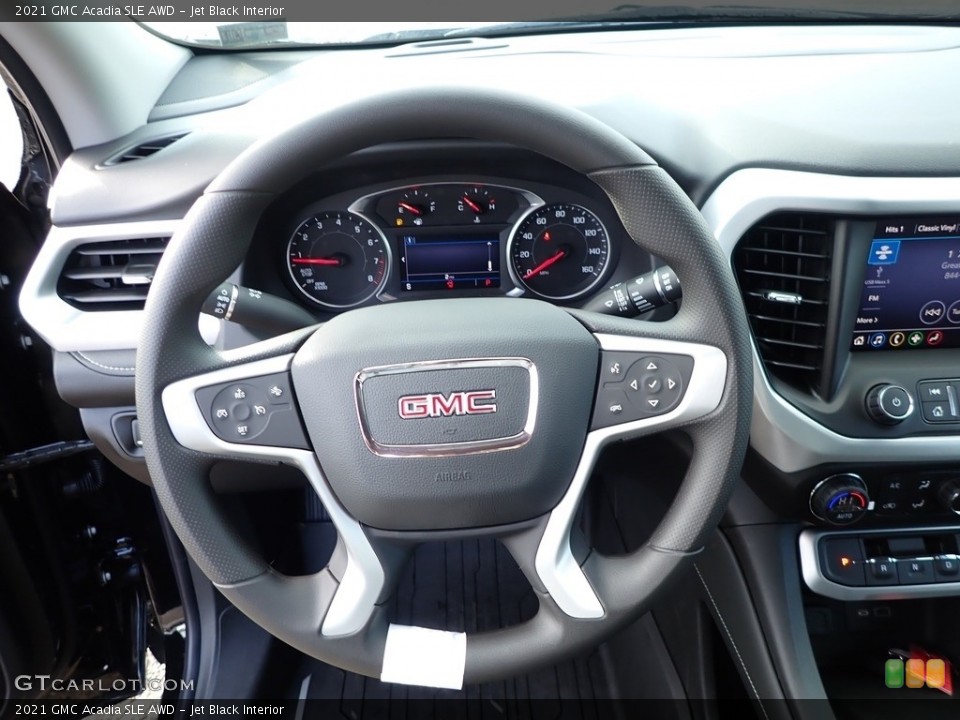 Jet Black Interior Steering Wheel for the 2021 GMC Acadia SLE AWD #139790062