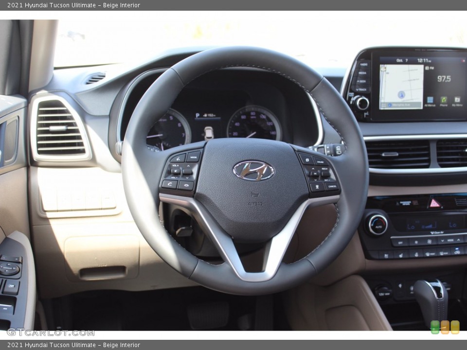 Beige Interior Steering Wheel for the 2021 Hyundai Tucson Ulitimate #139800382