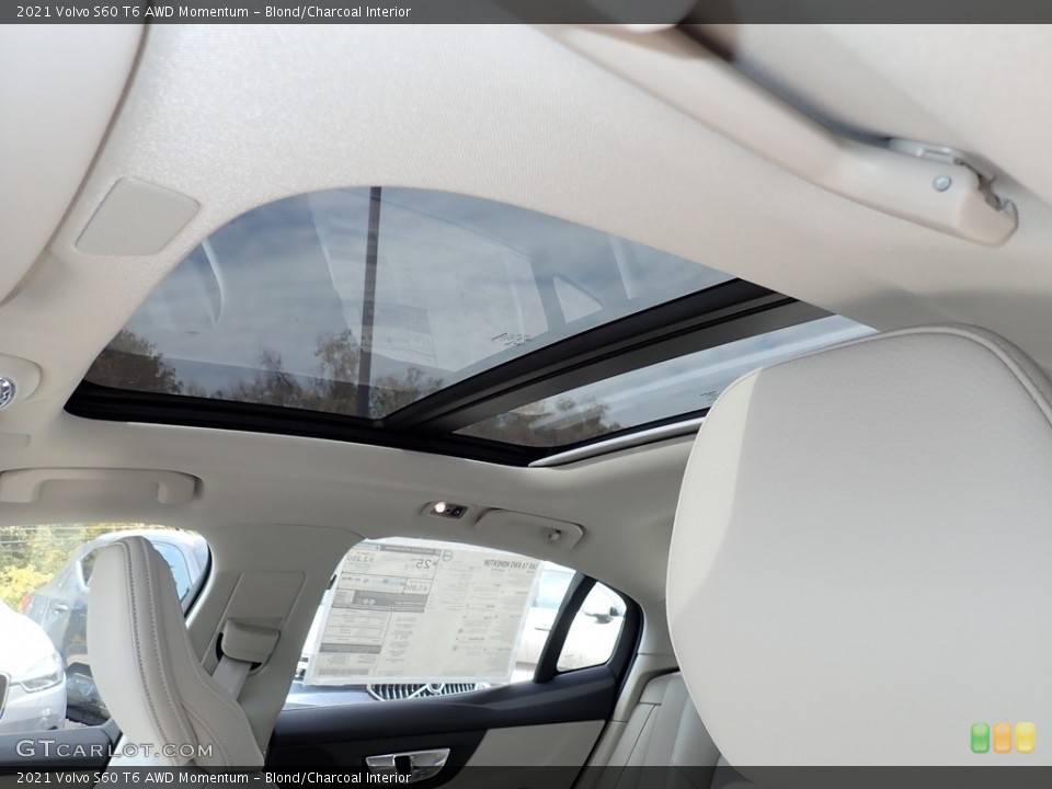 Blond/Charcoal Interior Sunroof for the 2021 Volvo S60 T6 AWD Momentum #139801498