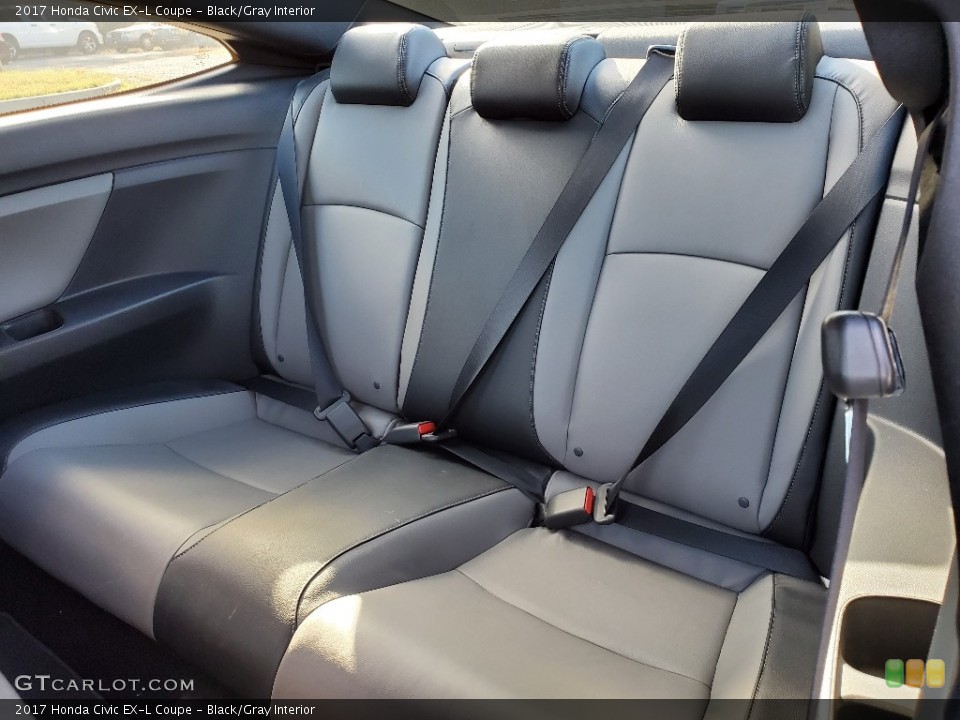Black/Gray Interior Rear Seat for the 2017 Honda Civic EX-L Coupe #139808465