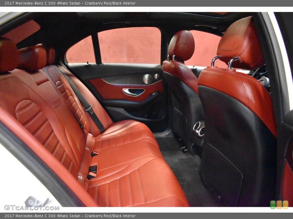 Cranberry Red/Black Interior Rear Seat for the 2017 Mercedes-Benz C 300 4Matic Sedan #139814721