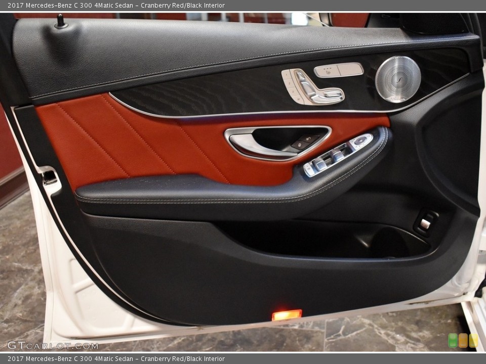 Cranberry Red/Black Interior Door Panel for the 2017 Mercedes-Benz C 300 4Matic Sedan #139814742