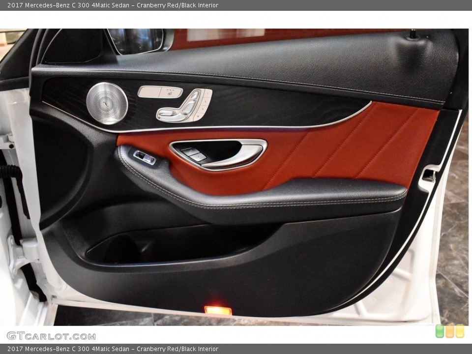 Cranberry Red/Black Interior Door Panel for the 2017 Mercedes-Benz C 300 4Matic Sedan #139814763