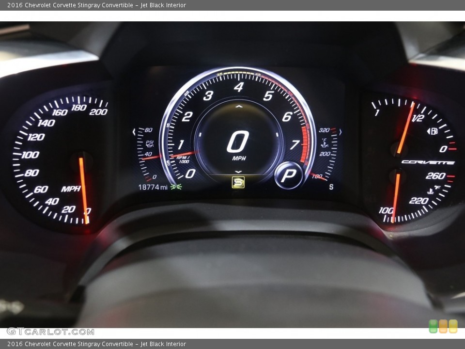 Jet Black Interior Gauges for the 2016 Chevrolet Corvette Stingray Convertible #139816983