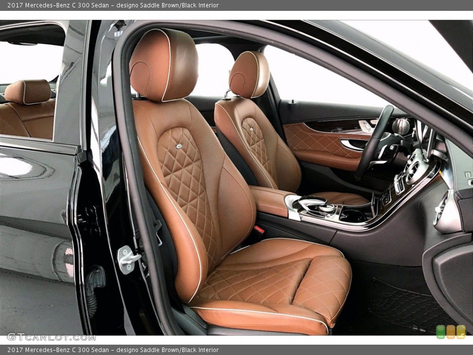 designo Saddle Brown/Black Interior Front Seat for the 2017 Mercedes-Benz C 300 Sedan #139823094