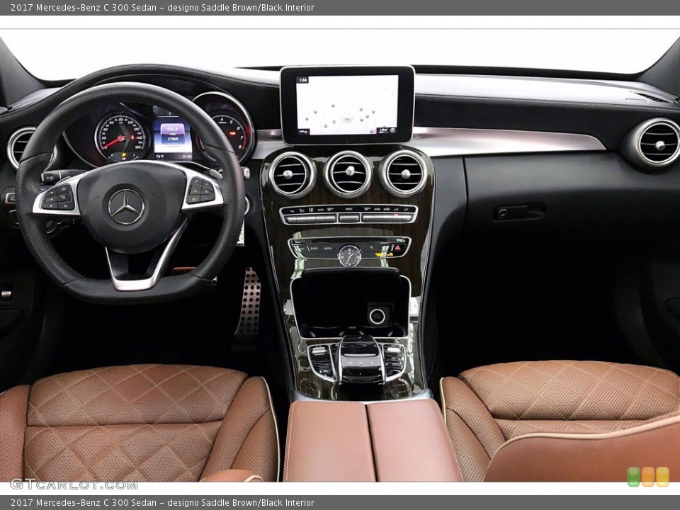 designo Saddle Brown/Black Interior Dashboard for the 2017 Mercedes-Benz C 300 Sedan #139823346