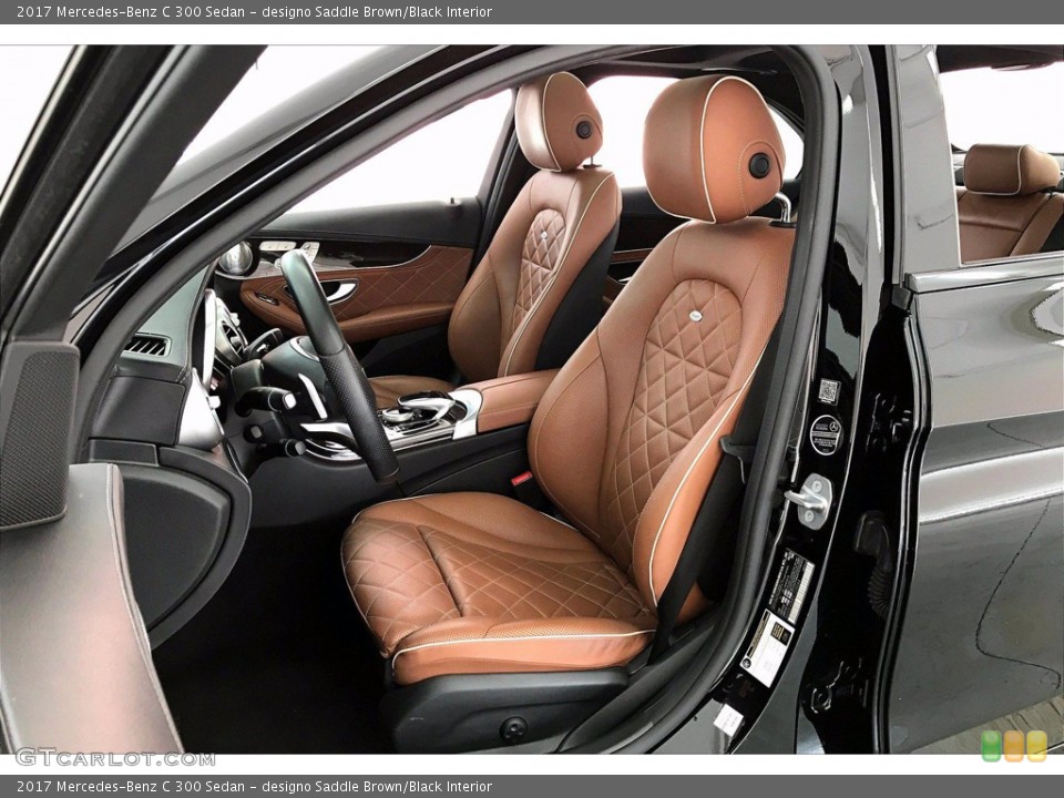 designo Saddle Brown/Black Interior Front Seat for the 2017 Mercedes-Benz C 300 Sedan #139823433