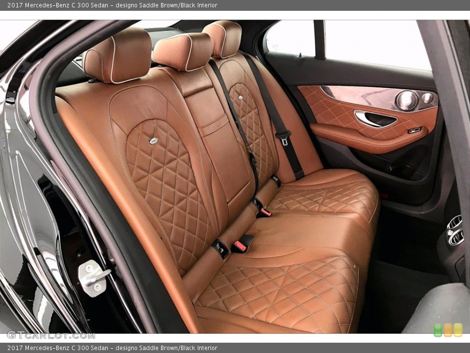 designo Saddle Brown/Black Interior Rear Seat for the 2017 Mercedes-Benz C 300 Sedan #139823460