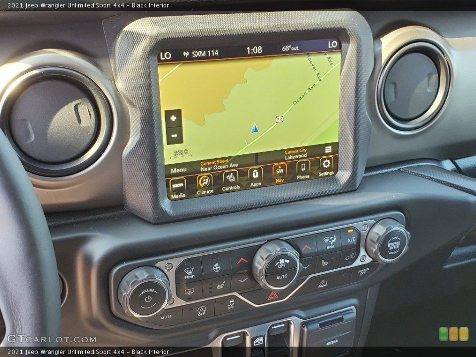 Black Interior Navigation for the 2021 Jeep Wrangler Unlimited Sport 4x4 #139826442