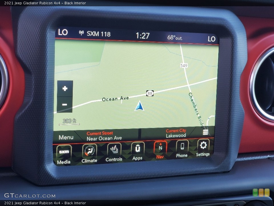 Black Interior Navigation for the 2021 Jeep Gladiator Rubicon 4x4 #139826739