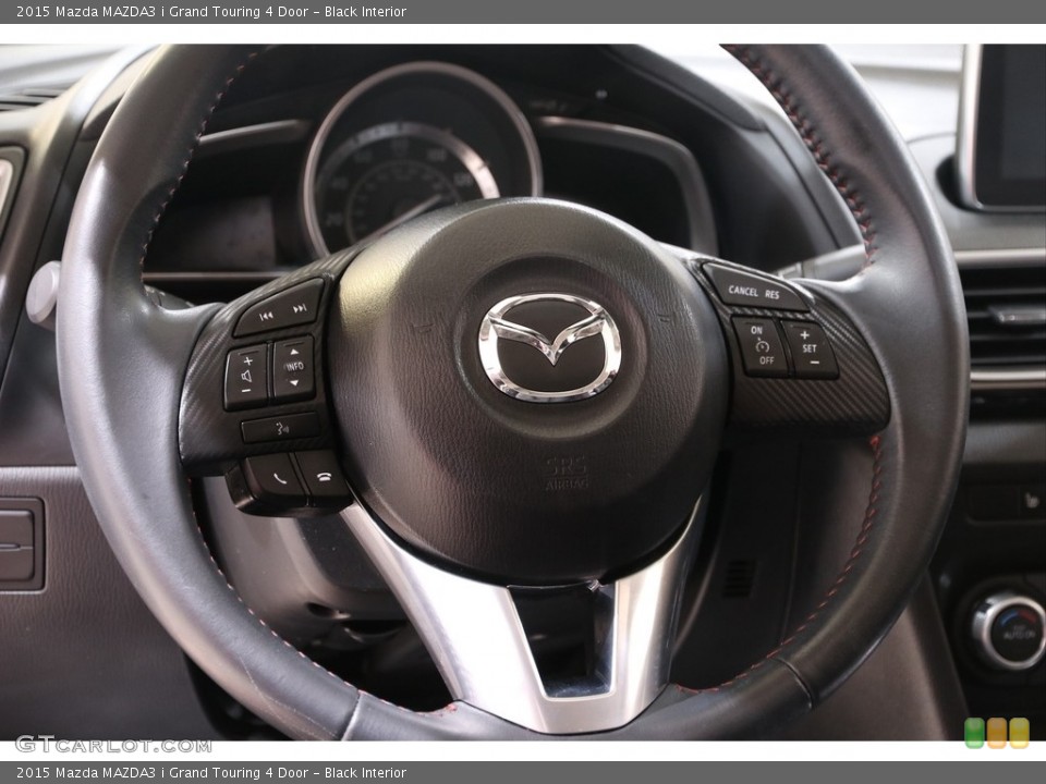 Black Interior Steering Wheel for the 2015 Mazda MAZDA3 i Grand Touring 4 Door #139839602