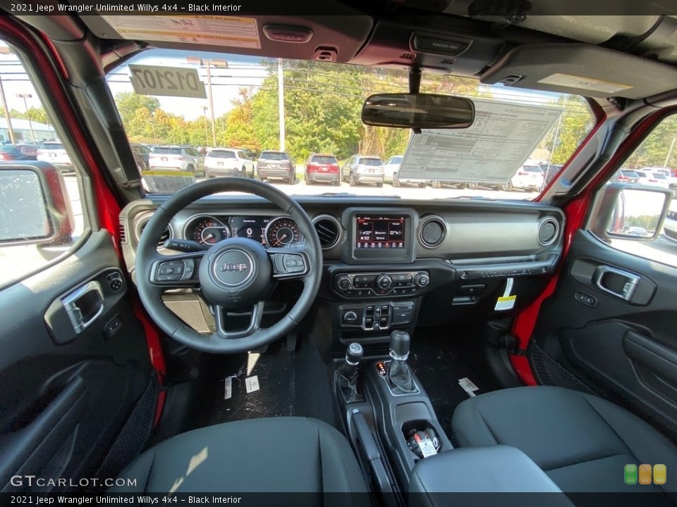 Black Interior Photo for the 2021 Jeep Wrangler Unlimited Willys 4x4 #139843046