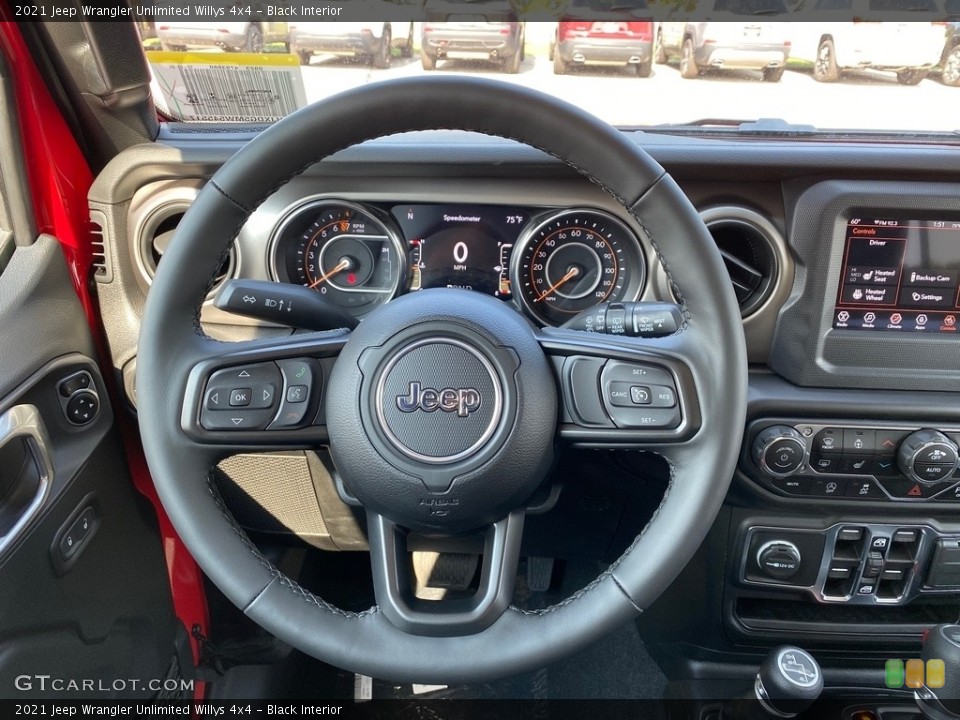 Black Interior Steering Wheel for the 2021 Jeep Wrangler Unlimited Willys 4x4 #139843074