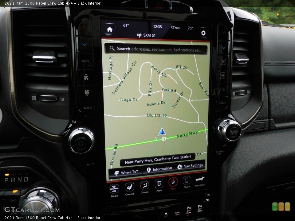 Black Interior Navigation for the 2021 Ram 1500 Rebel Crew Cab 4x4 #139846032