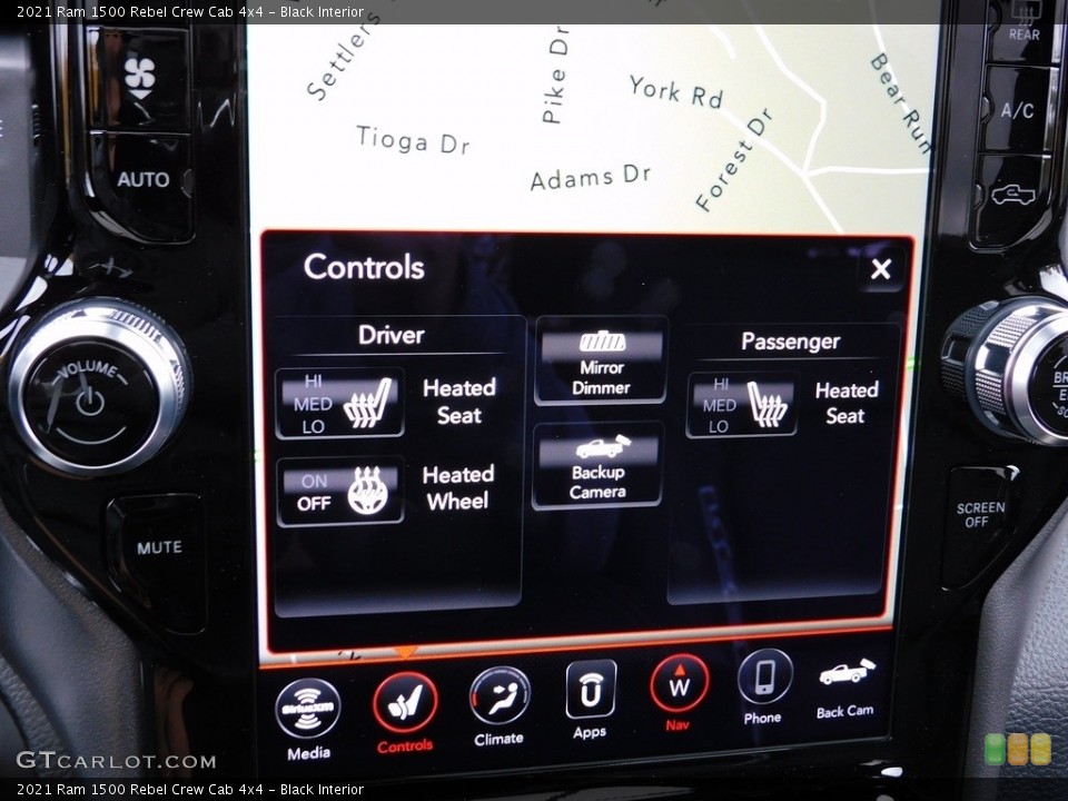 Black Interior Controls for the 2021 Ram 1500 Rebel Crew Cab 4x4 #139846047
