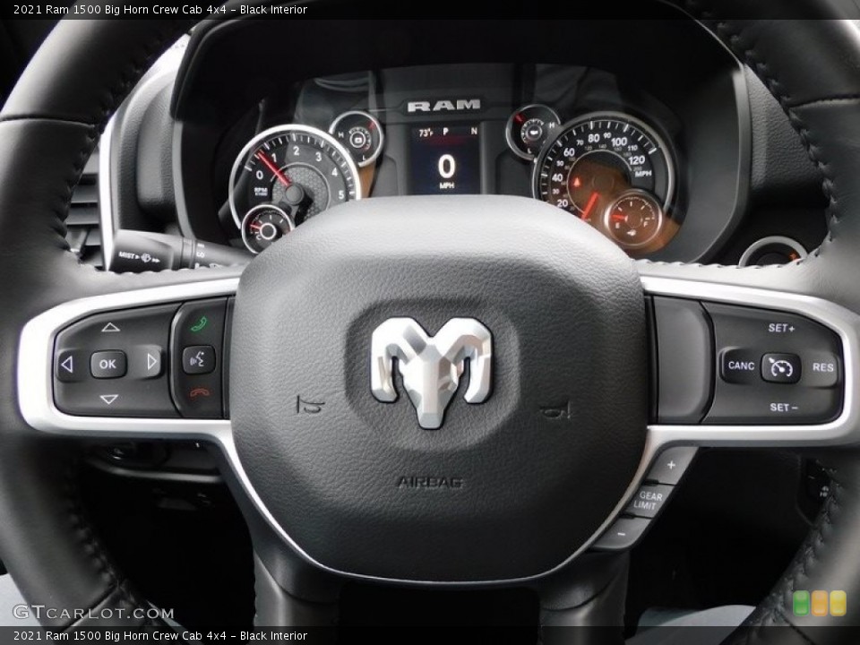 Black Interior Steering Wheel for the 2021 Ram 1500 Big Horn Crew Cab 4x4 #139846440