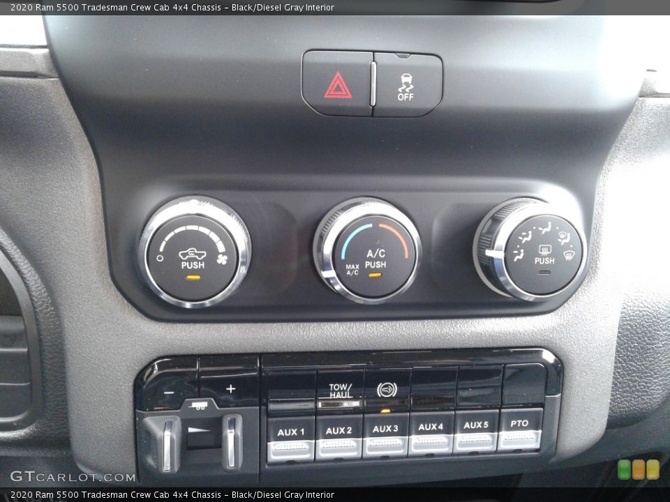 Black/Diesel Gray Interior Controls for the 2020 Ram 5500 Tradesman Crew Cab 4x4 Chassis #139847295