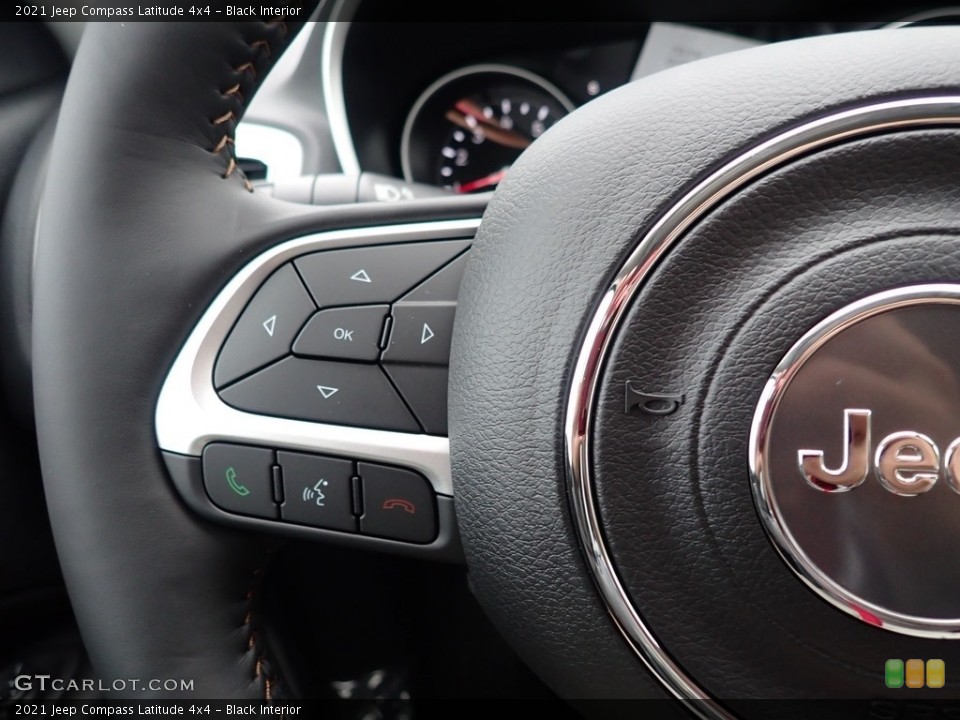 Black Interior Steering Wheel for the 2021 Jeep Compass Latitude 4x4 #139849085