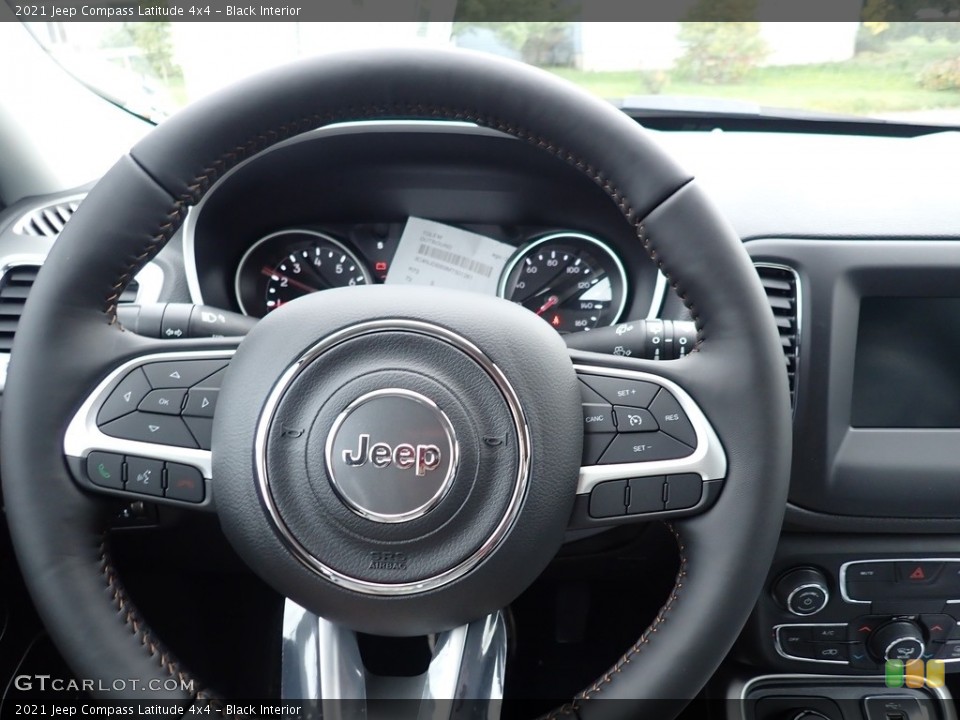Black Interior Steering Wheel for the 2021 Jeep Compass Latitude 4x4 #139849109