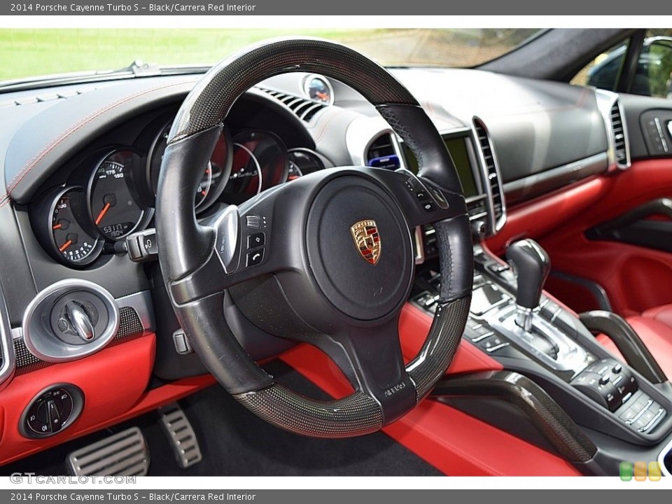 Black/Carrera Red Interior Dashboard for the 2014 Porsche Cayenne Turbo S #139849262