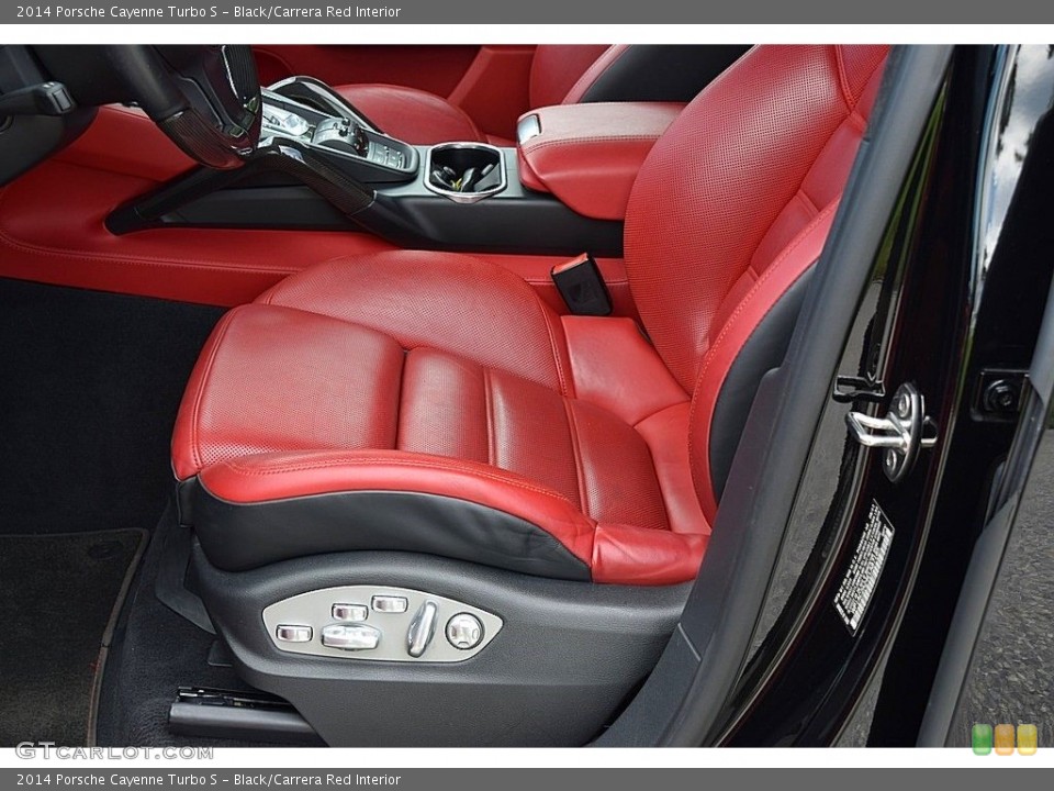 Black/Carrera Red Interior Front Seat for the 2014 Porsche Cayenne Turbo S #139849382