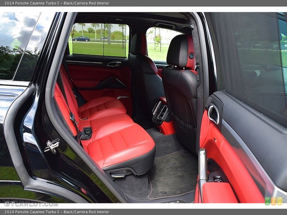 Black/Carrera Red Interior Rear Seat for the 2014 Porsche Cayenne Turbo S #139849811