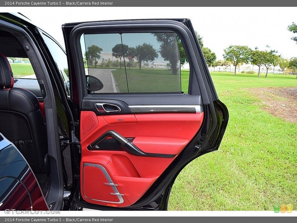 Black/Carrera Red Interior Door Panel for the 2014 Porsche Cayenne Turbo S #139849829