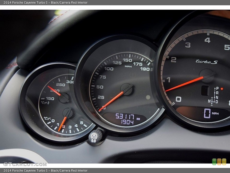 Black/Carrera Red Interior Gauges for the 2014 Porsche Cayenne Turbo S #139850451