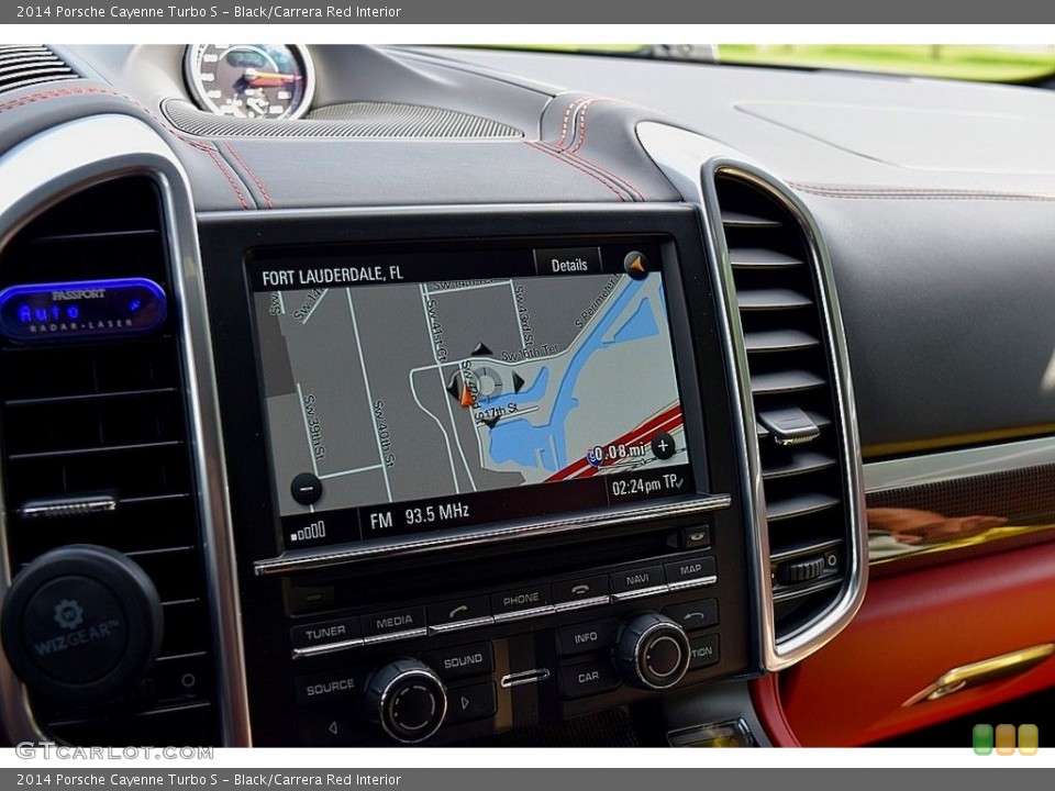 Black/Carrera Red Interior Navigation for the 2014 Porsche Cayenne Turbo S #139850548